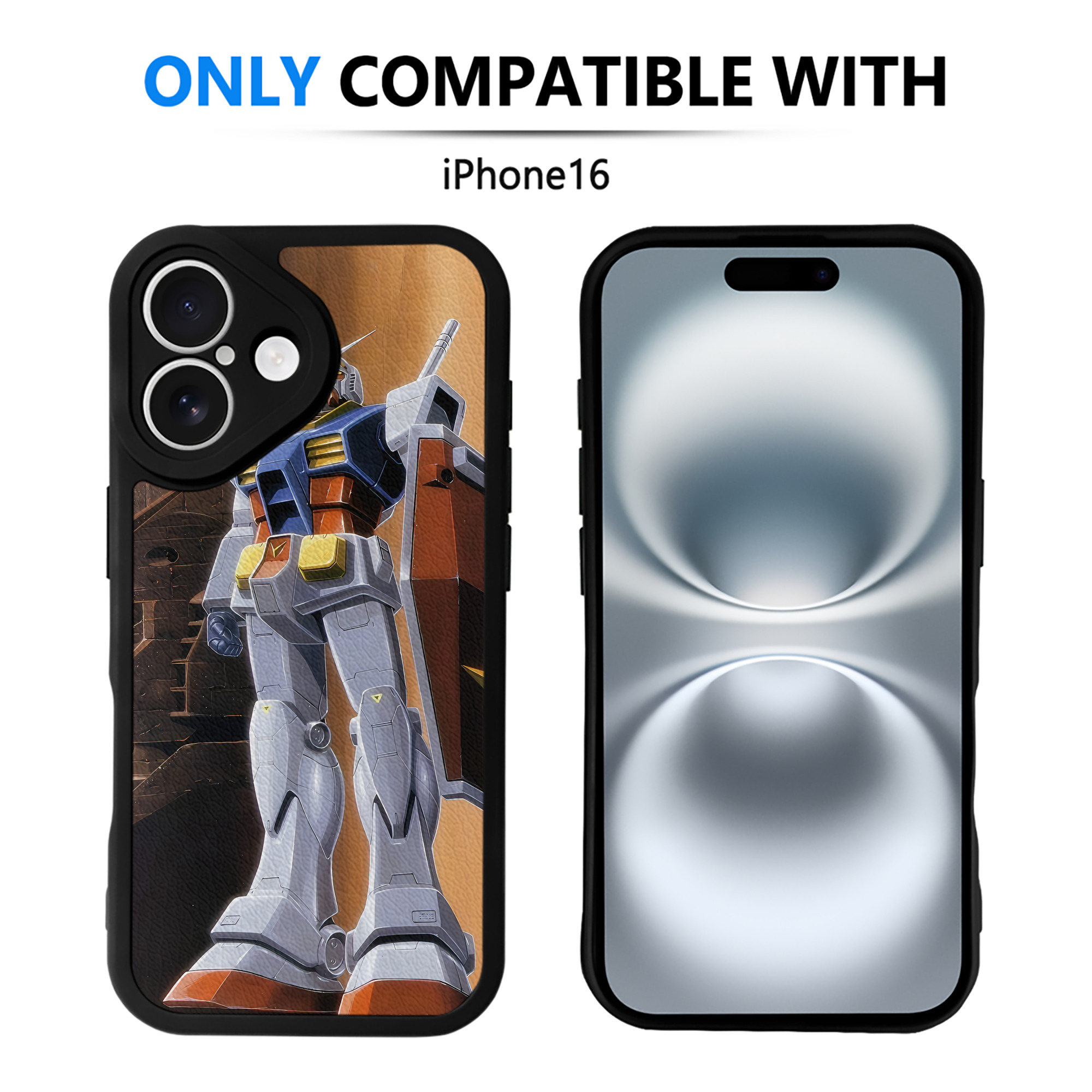 （画像用） 機動戦士ガンダム Mobile Suit Gundam 【iPhone 16シリーズ対応】シリコンスマホケース（レザー調） 材質：シリコン